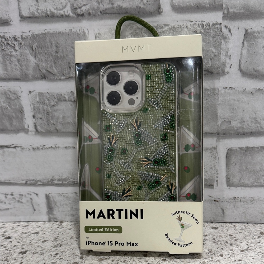 MVMT LIMITED EDITION Martini iPhone 15 Pro Max Case- Authentically Sewn Beads
